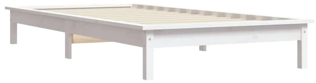 Estrutura de cama 90x200 cm pinho maciço branco