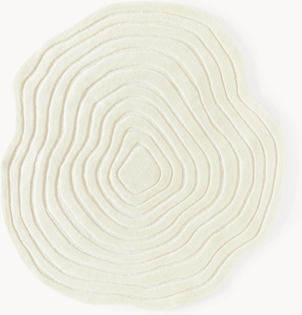 Tapete em lã artesanal com forma orgânica Niria