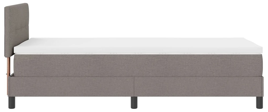 Cama box com colchão taupe 100x200 cm tecido
