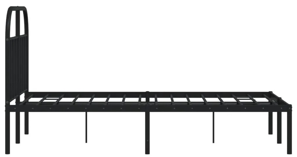 Estrutura de cama com cabeceira 120x200 cm metal preto