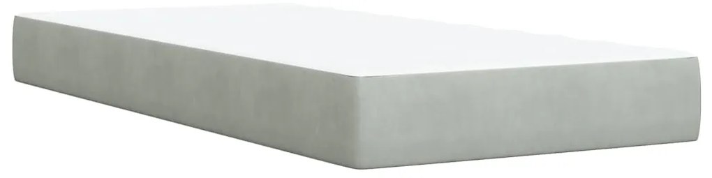 Cama com molas/colchão 80x200 cm veludo cinza-claro