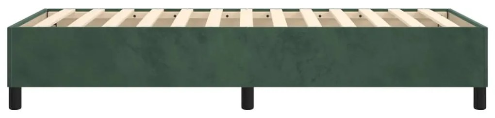 Estrutura de cama 90x200 cm veludo verde-escuro