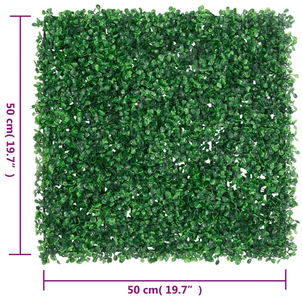 Vedação de arbusto artificial 24 pcs 50x50 cm verde