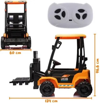 Empilhador elétrico JCB para crianças – 12V com verdadeira função de elevação e condução