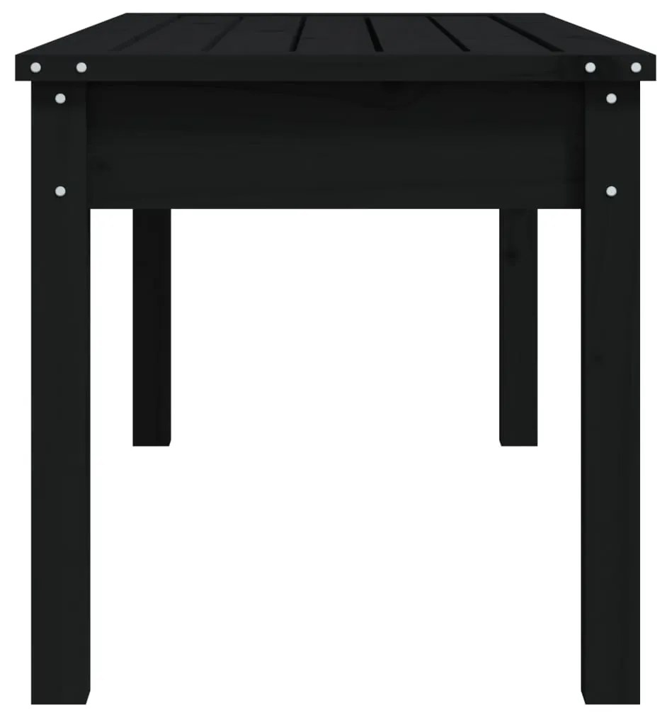 Banco de jardim 109x44x45 cm madeira de pinho maciça preto