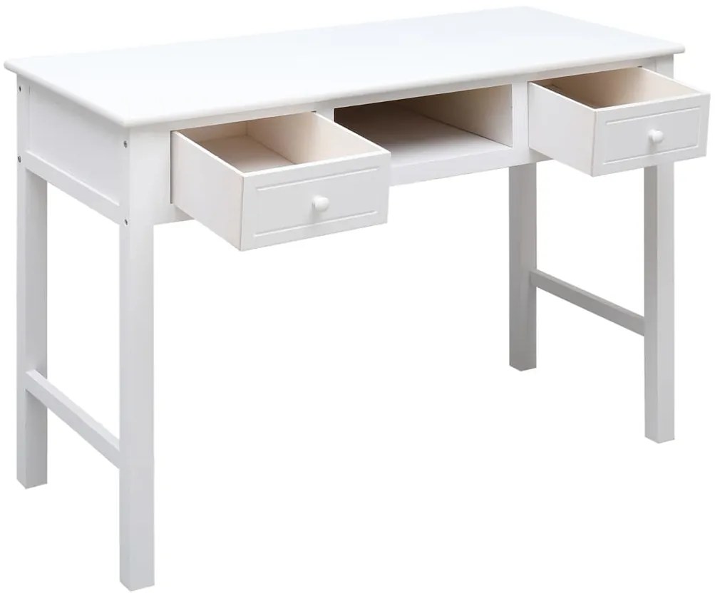 Secretária 108x45x76 cm madeira de paulownia maciça branco