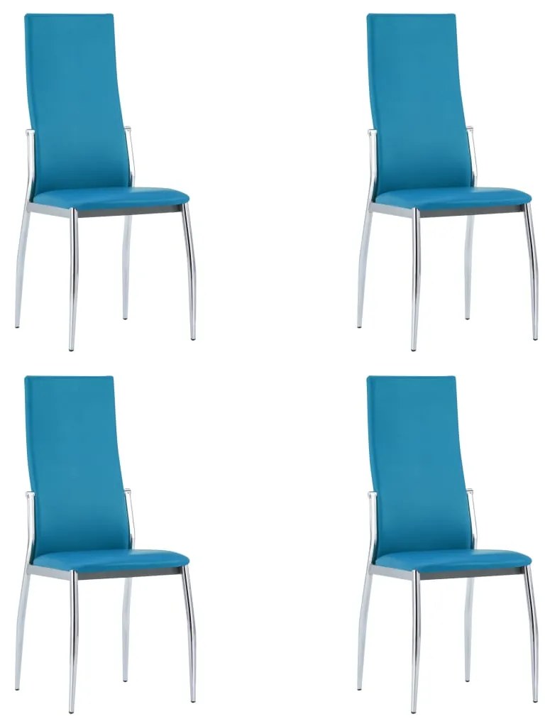 vidaXL Cadeiras de jantar 4 pcs couro artificial azul