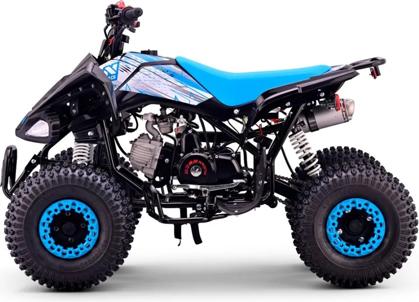 Mini moto 4 gasolina para crianças de 110cc Automática Roan Pantera R7 C/ Marcha atras e Limitador Azul