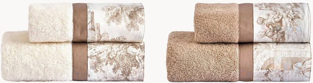 Toalhas felpudas Toile De Jouy, conjunto de 4