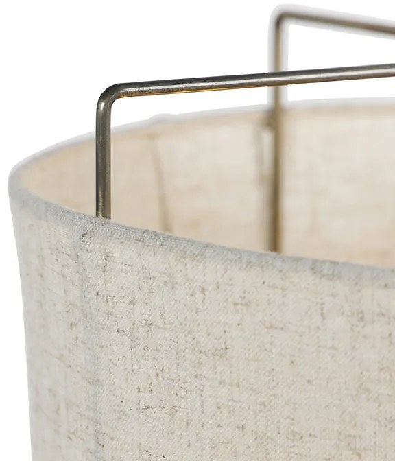 Candeeiro de pé design com cúpula em linho bege - Rich
