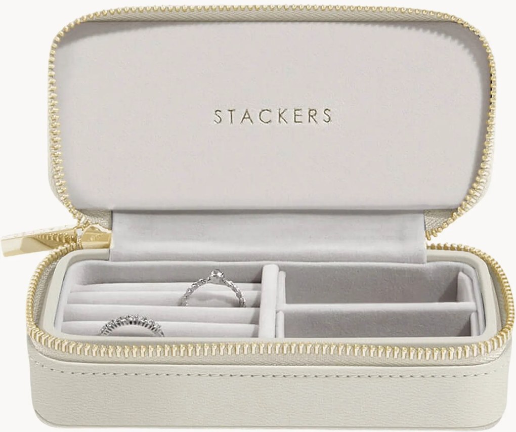 Caixa de joias de viagem cor de aveia