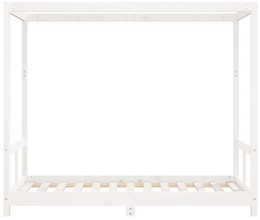 Estrutura de cama infantil 80x160 cm pinho maciço branco