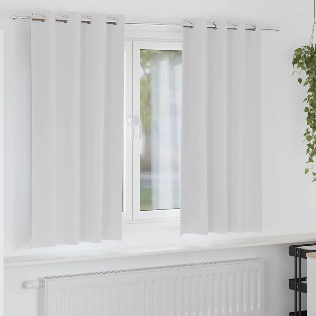 vidaXL Cortinas com cortinas 2 pcs Cinza Claro 175 x 140 cm Poliéster