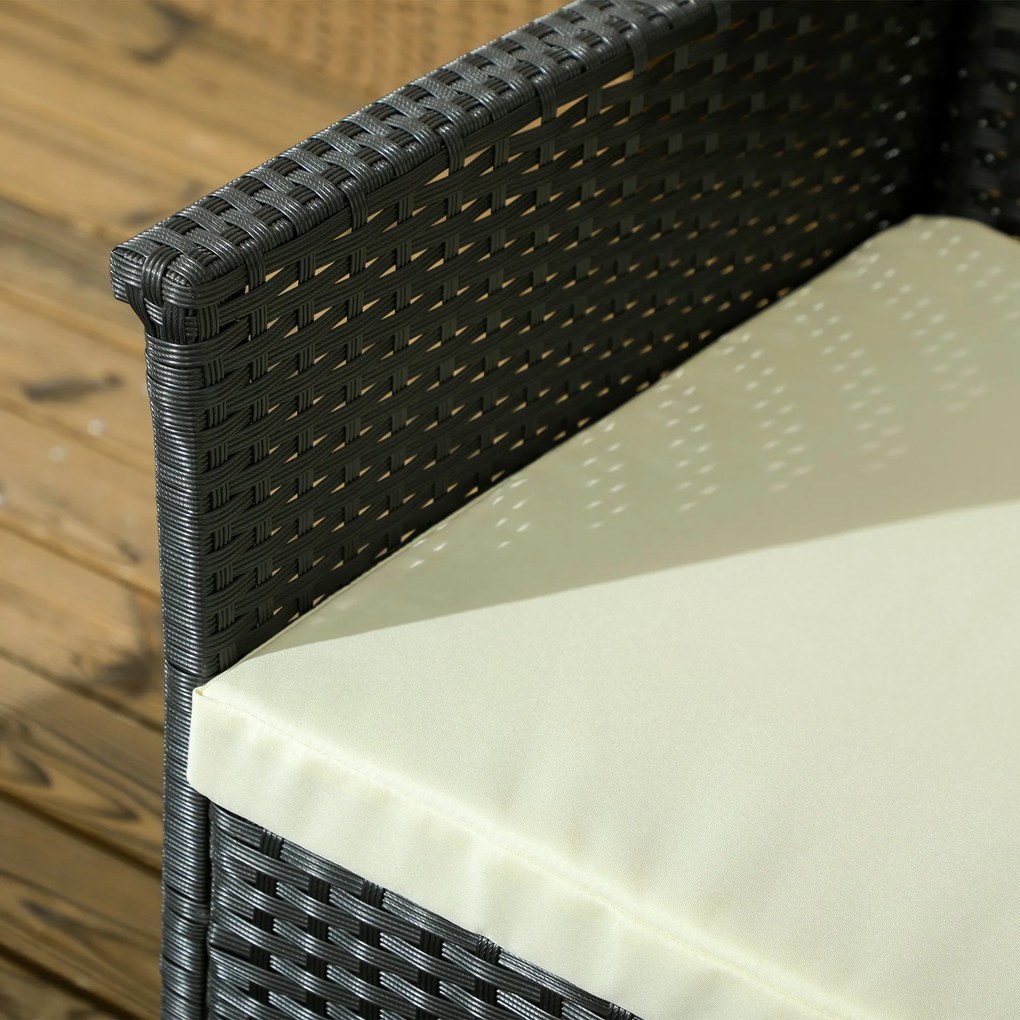 Conjunto de Jardim de Vime Sintético Conjunto de 4 Peças Móveis de Jar