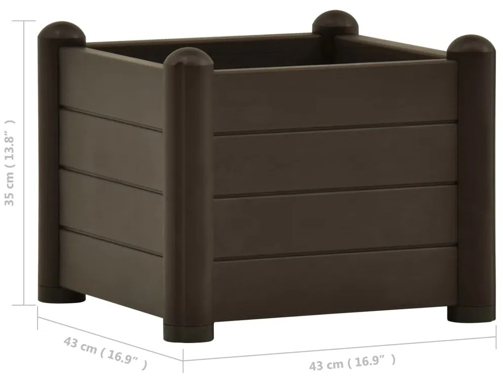 Canteiro elevado para jardim PP 43x43x35 cm moca