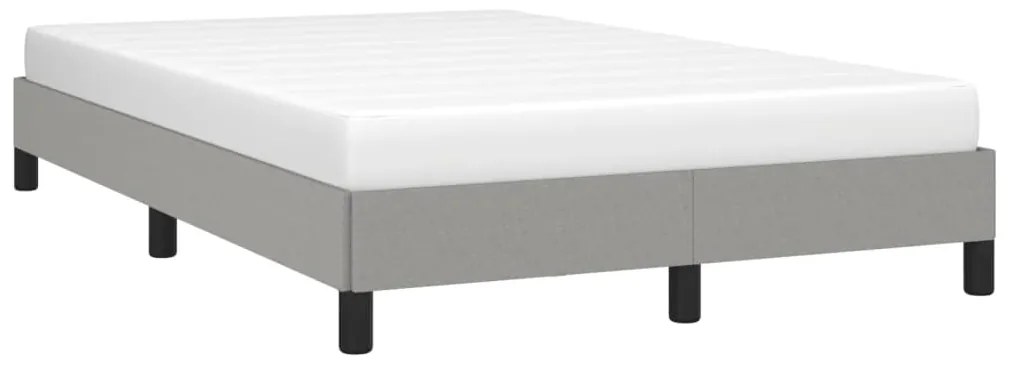 Estrutura de cama sem colchão 120x200 cm tecido cinzento-claro