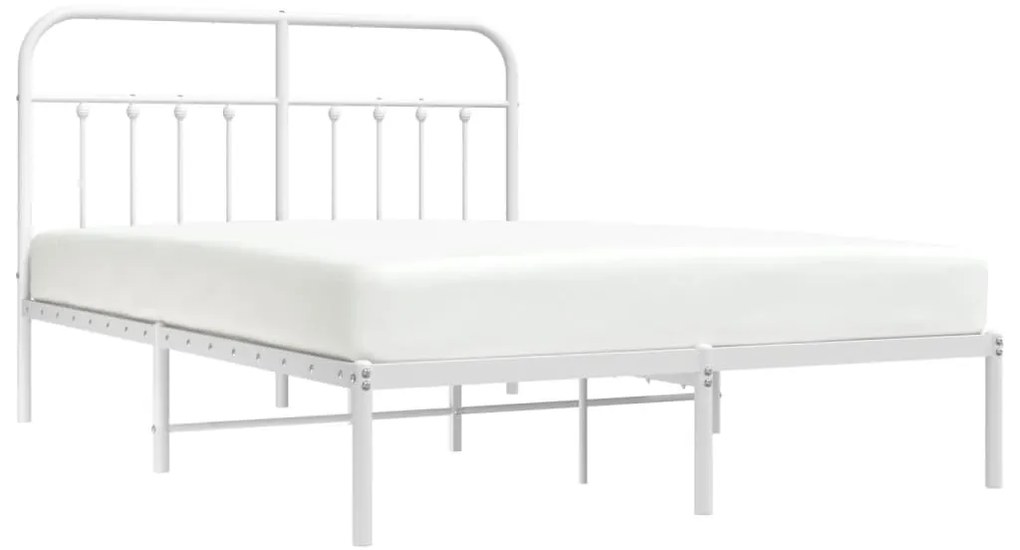 Estrutura de cama com cabeceira 140x200 cm metal branco