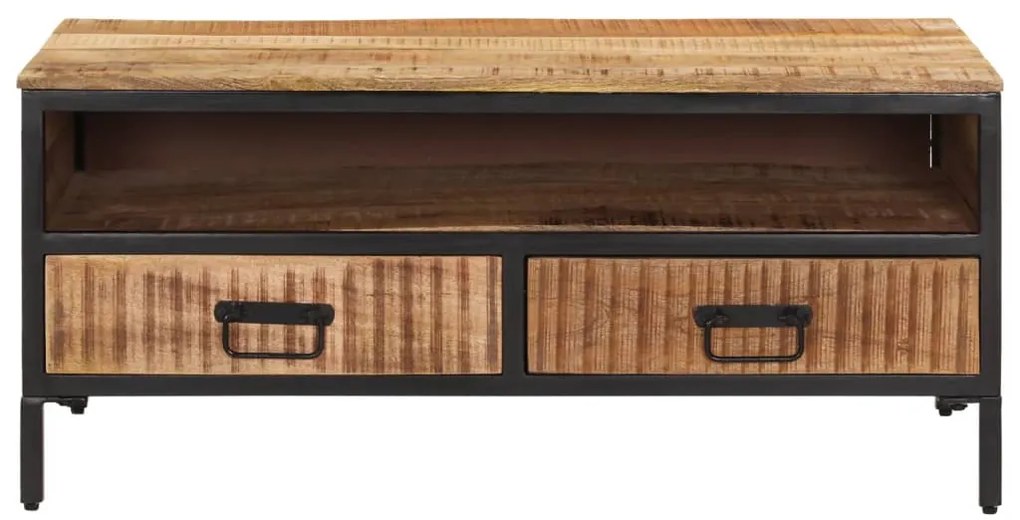 Mesa de centro 90x50x30 cm madeira de mangueira áspera maciça