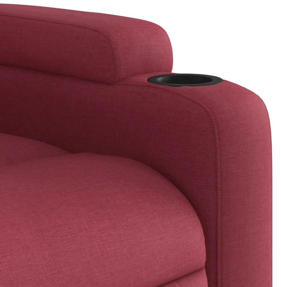 Poltrona reclinável de massagens elétrica tecido vermelho tinto