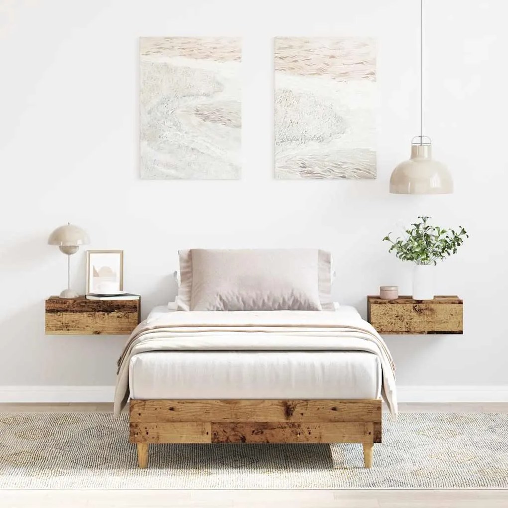 Estrutura de cama sem colchão 75x190 cm madeira velha