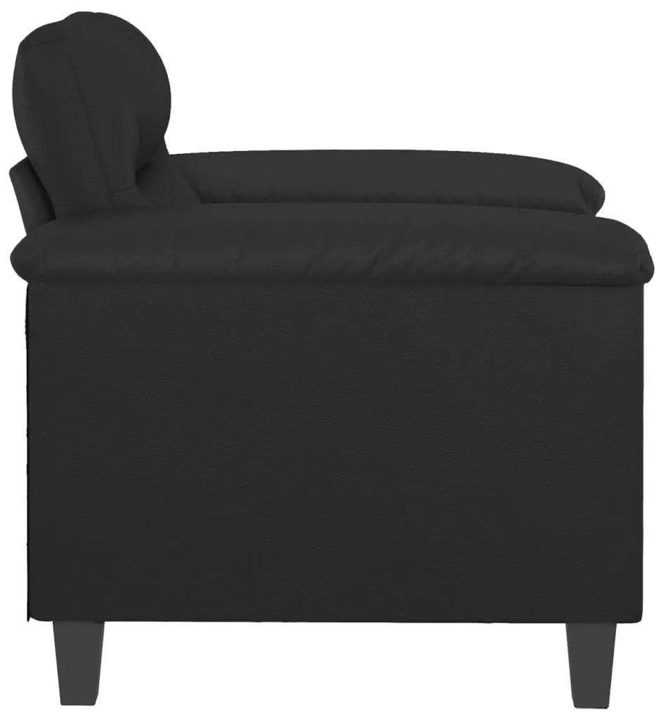 Poltrona couro artificial 60 cm preto