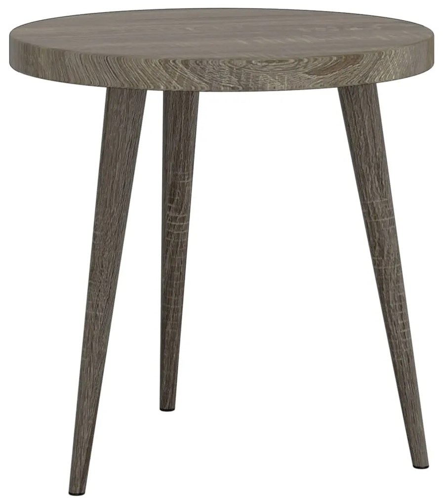 Conjunto mesas de apoio 3 pcs MDF e ferro cinzento