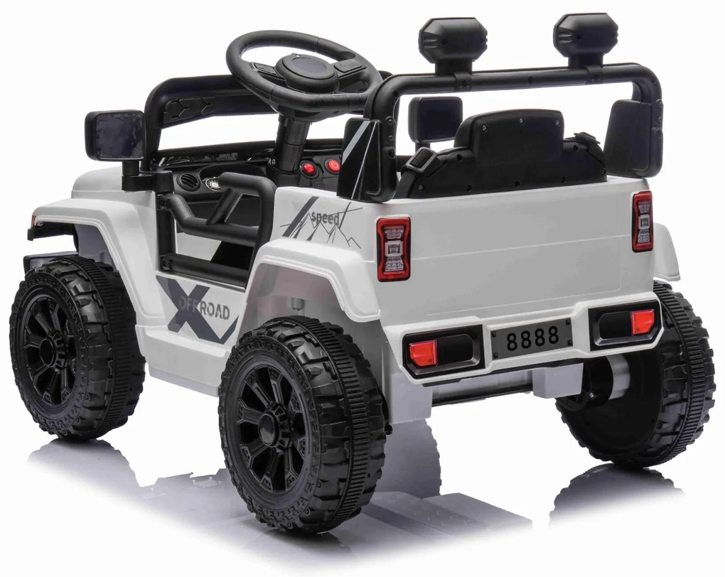 Jipe elétrico para crianças OFFROAD NEW, bateria de lítio, chassis alto, banco largo, suspensão nas rodas traseiras, controlo remoto de 2,4 GHz, leito
