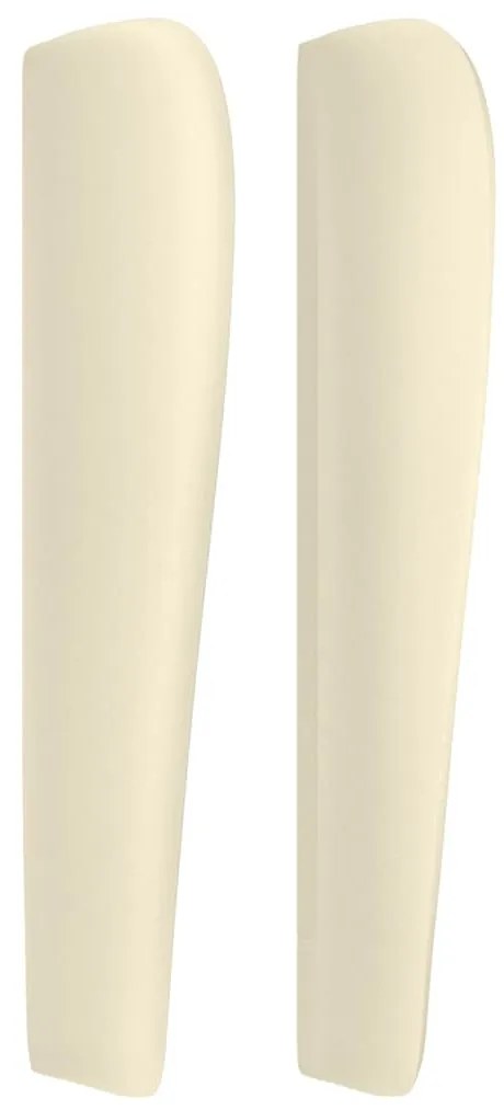 Cabeceira cama c/ abas couro artificial 83x23x118/128 cm creme
