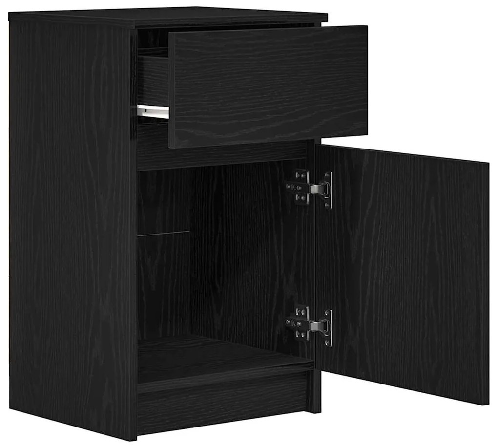Mesa de cabeceira 39x35x65 cm derivados de madeira preto