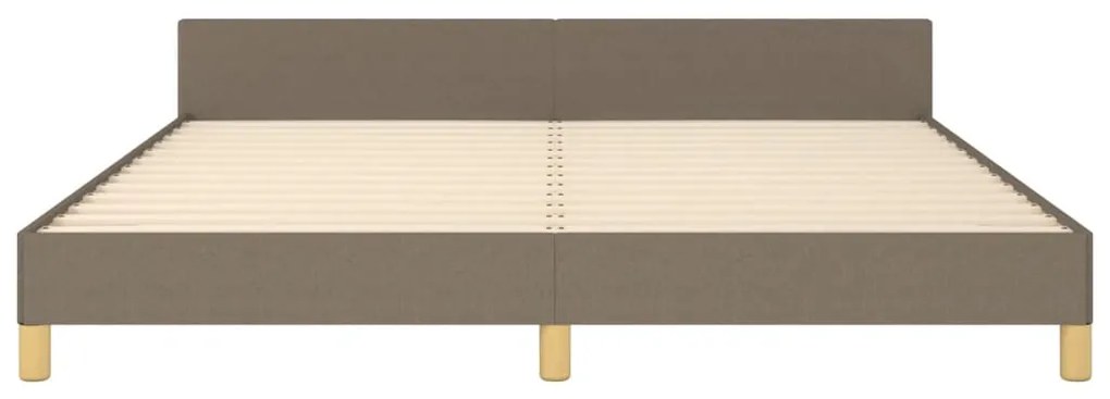 Cama sem colchão 160x200 cm tecido castanho-acinzentado