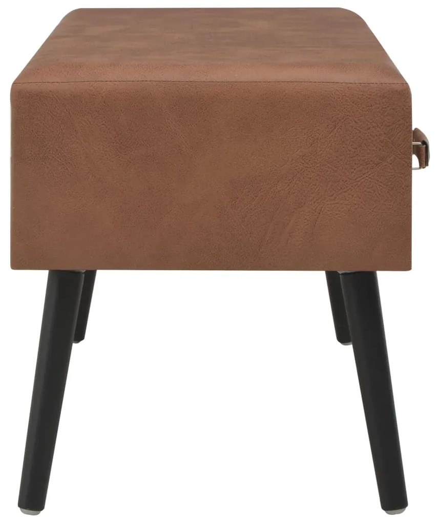 Mesa de centro 80x40x46 cm couro artificial castanho-escuro