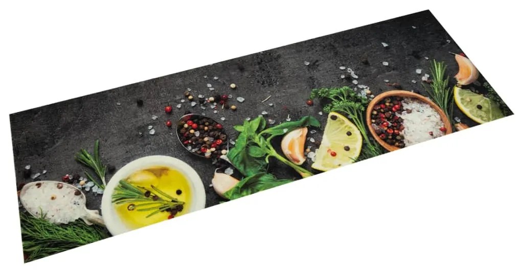 Tapete de cozinha lavável 60x180 cm veludo padrão especiarias