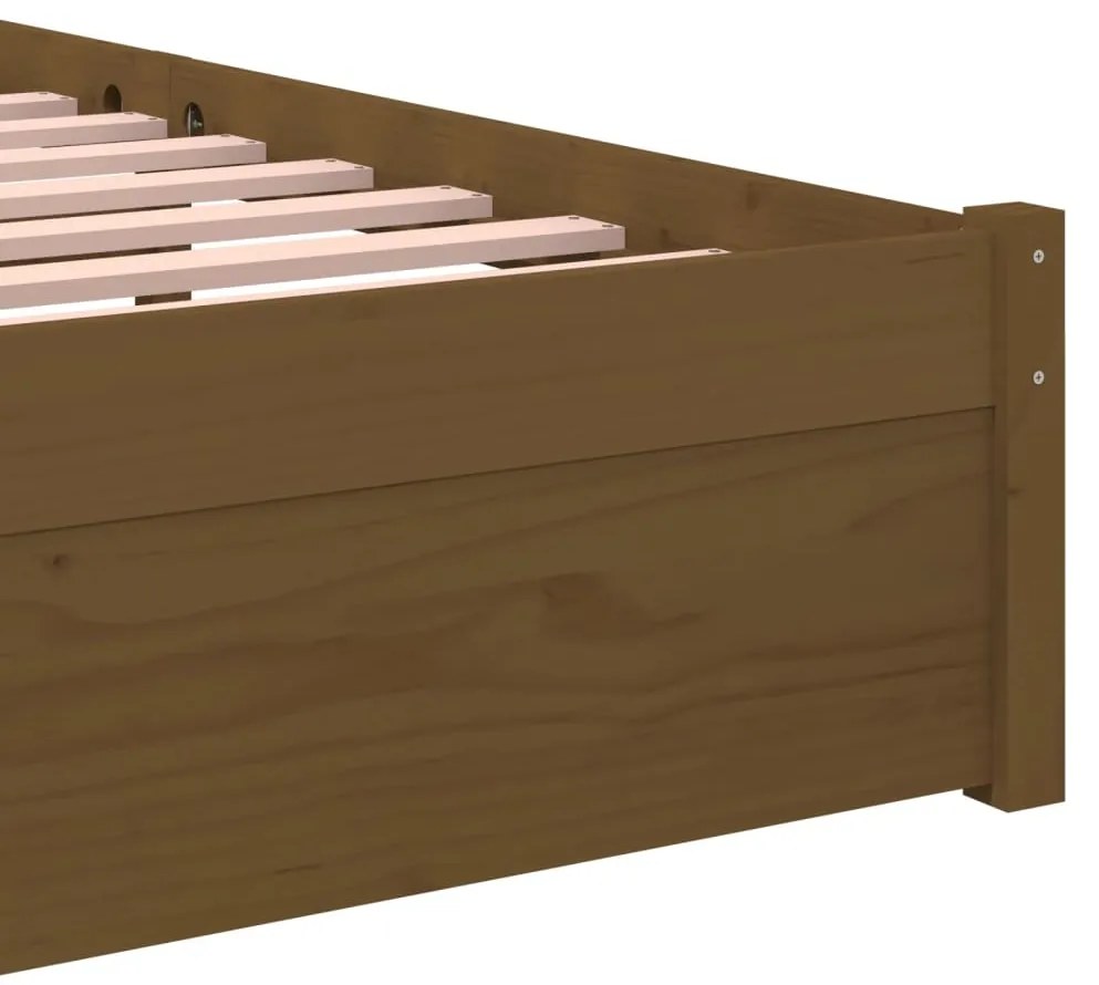 Estrutura cama pequena solteiro 75x190 cm madeira castanho mel