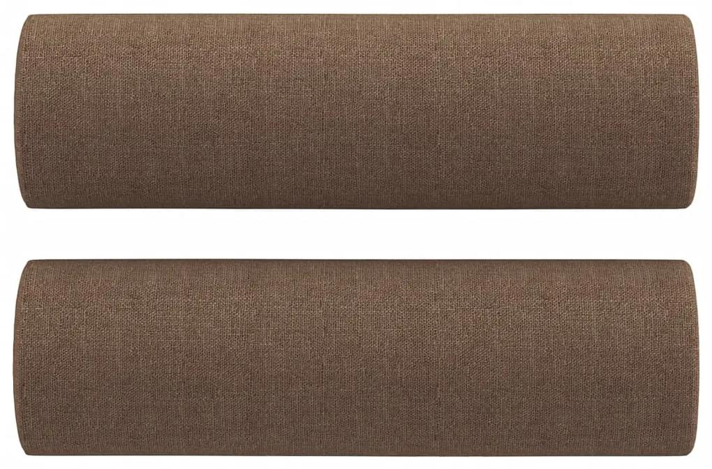 Sofá 3 lugares + almofadas decorativas 180 cm tecido castanho