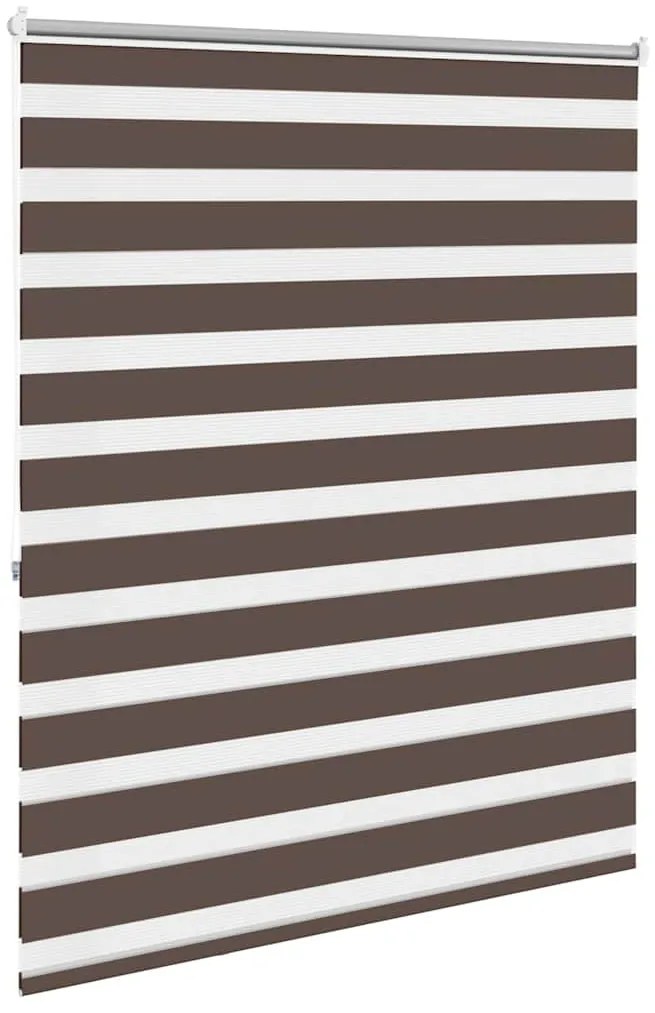 Estore de rolo 140 x 175 cm, linhas de zebra / Café