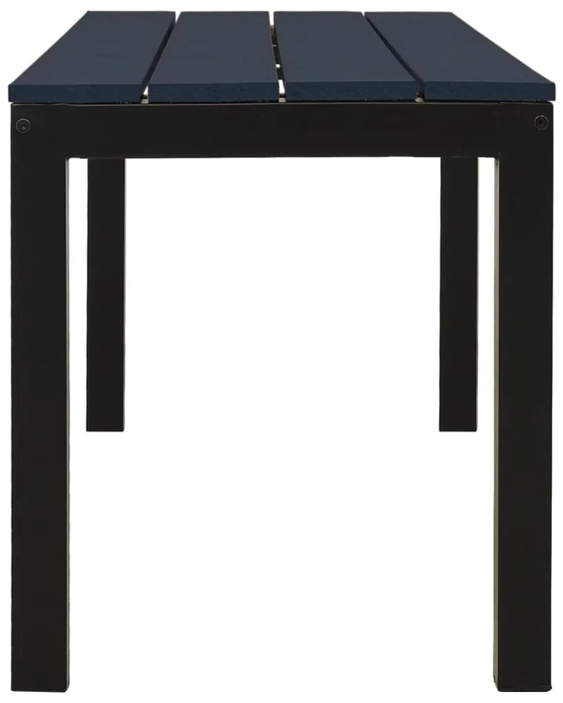 Banco de jardim 110 cm aço e WPC preto