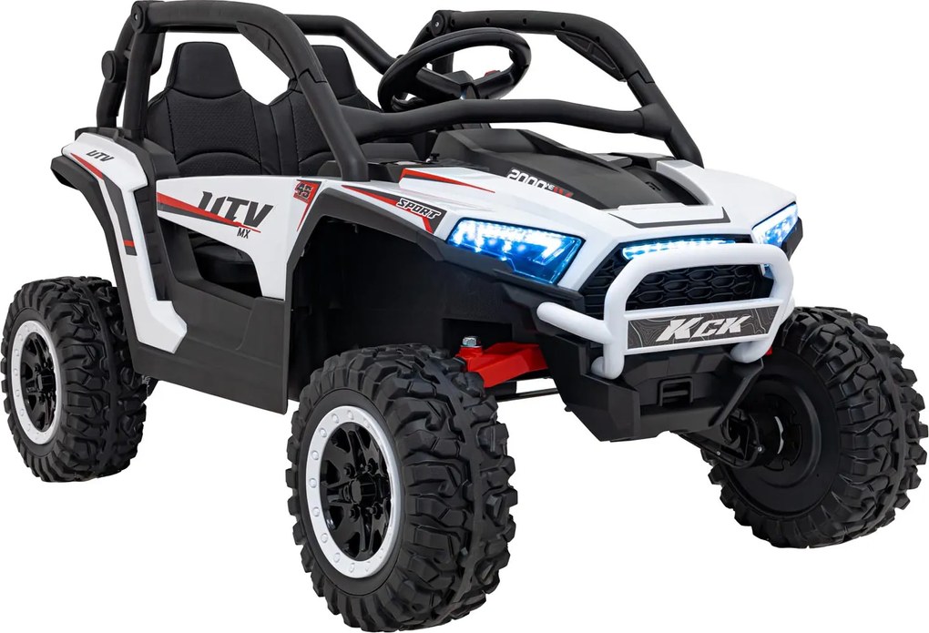 Buggy elétrico para Crianças 24V, 4x4 Buggy 4x4 KCK Rodas de espuma EVA Branco