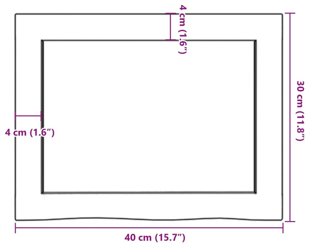 Bancada p/ WC 40x30x(2-6)cm madeira tratada maciça castanho