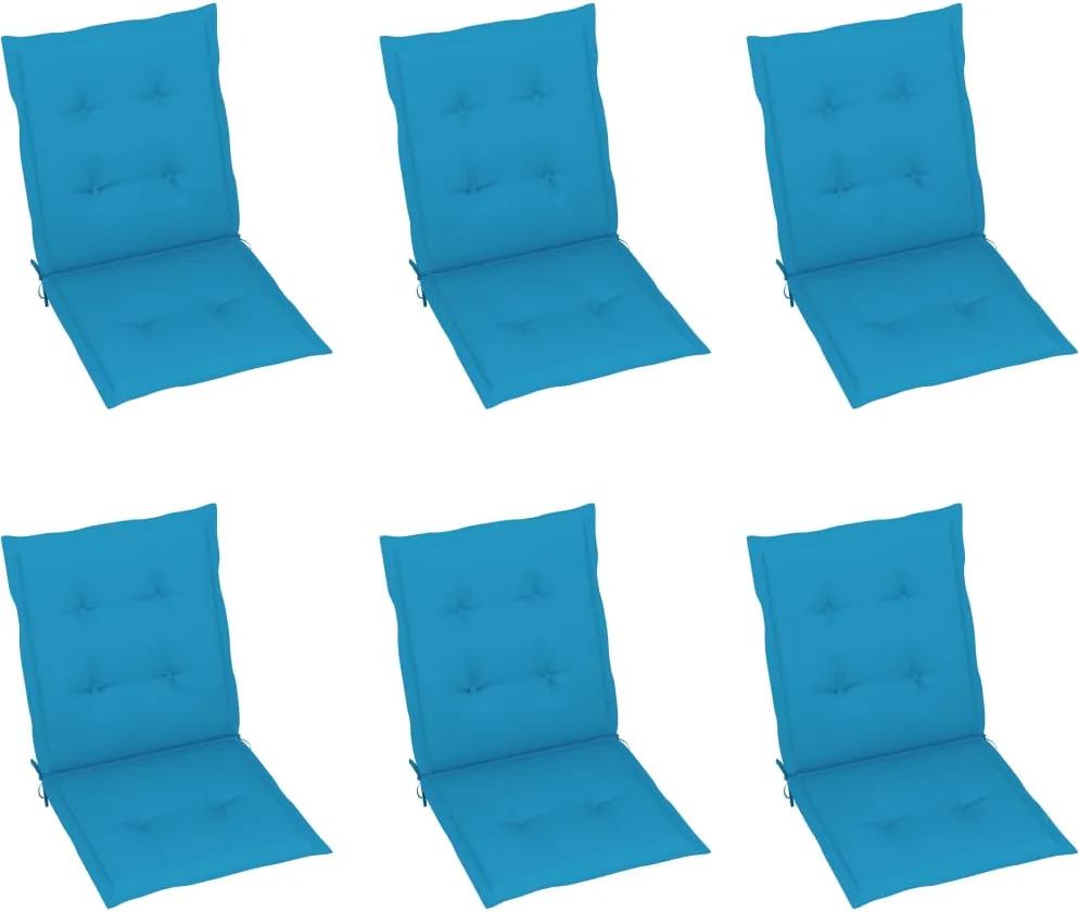 Almofadões para cadeiras de jardim 6 pcs 100x50x4 cm azul