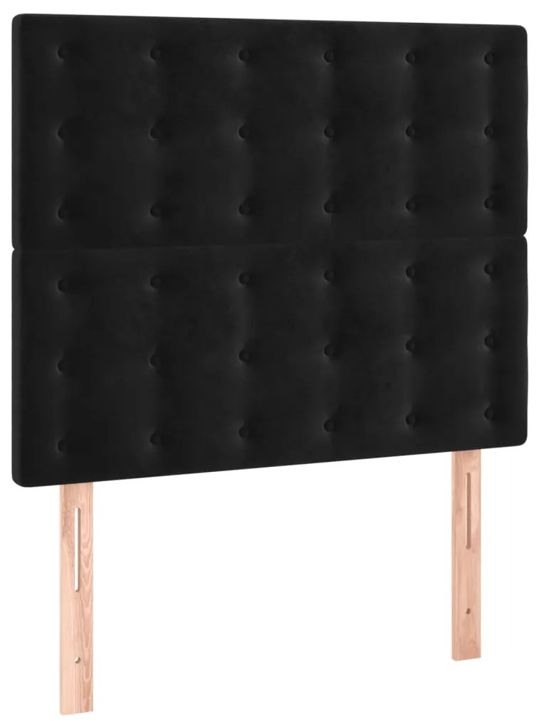 Cama boxspring com colchão 120x200 cm veludo preto