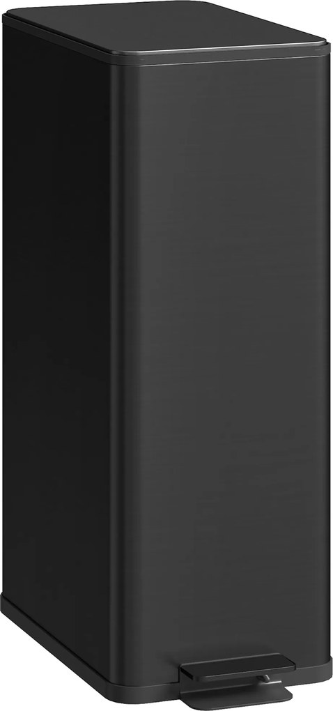 HOMCOM Lixeira 20L, Tampa Soft-Close, Compartimento para Desodorizante, À prova de Impressões Digitais, Aço Inoxidável, Preto | Aosom Portugal