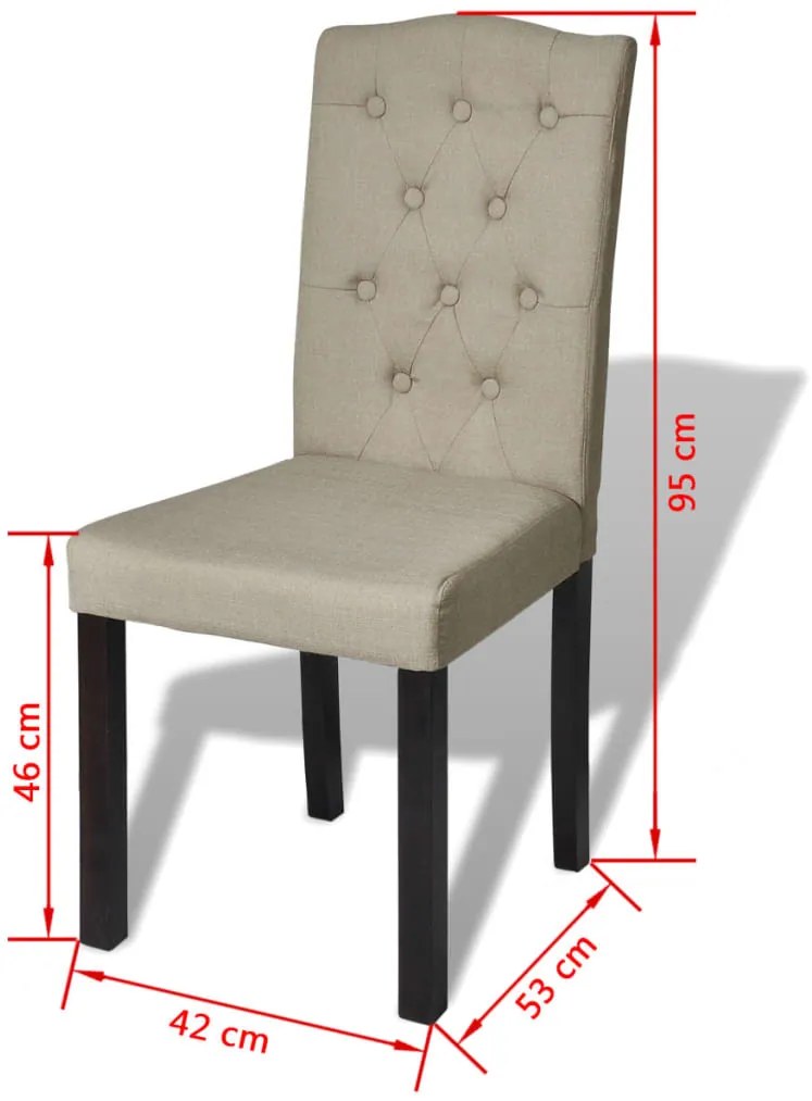 Cadeiras de jantar 4 pcs tecido cor camel