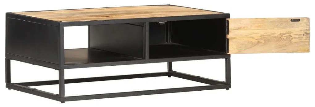 Mesa de centro c/ porta esculpida 90x55x36 cm mangueira áspera