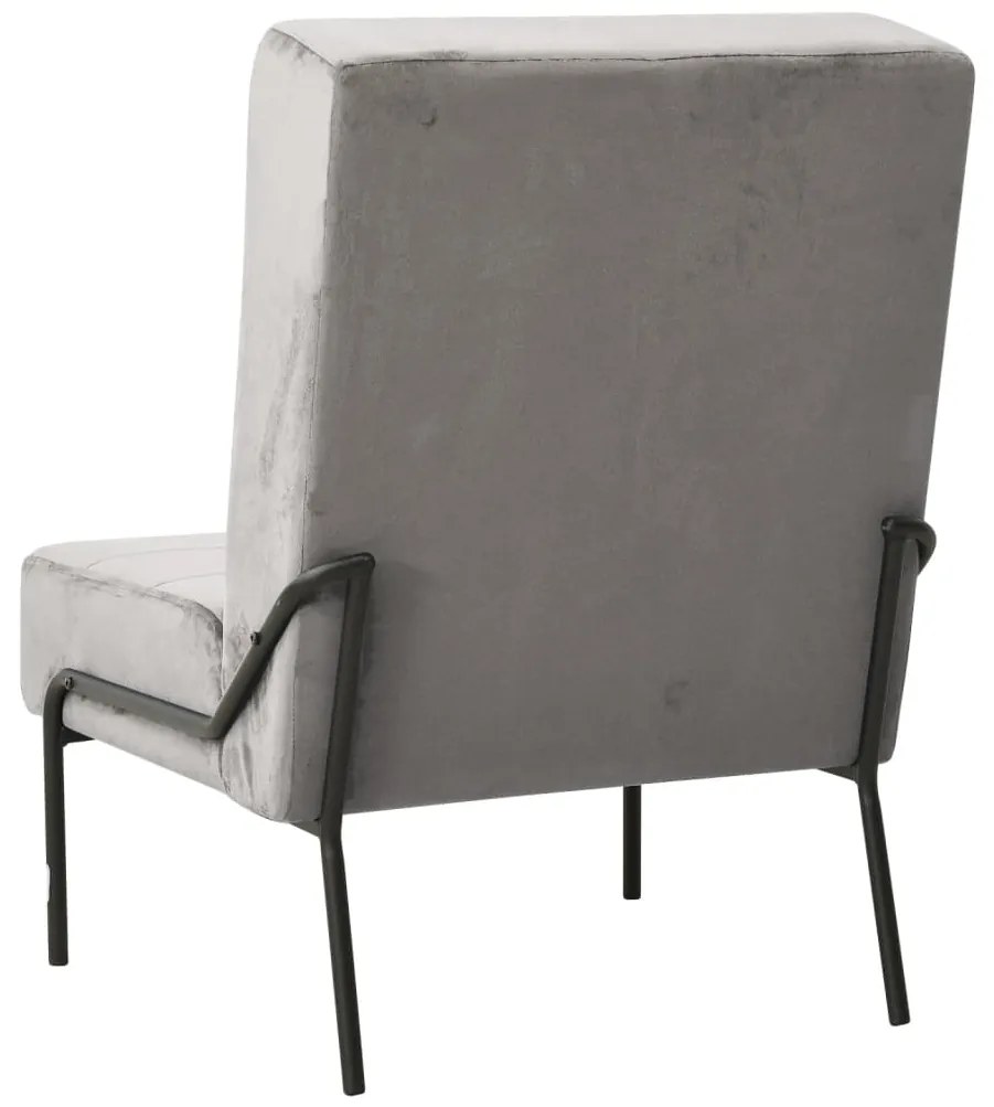 Cadeira de descanso 65x79x87 cm veludo cinzento-claro