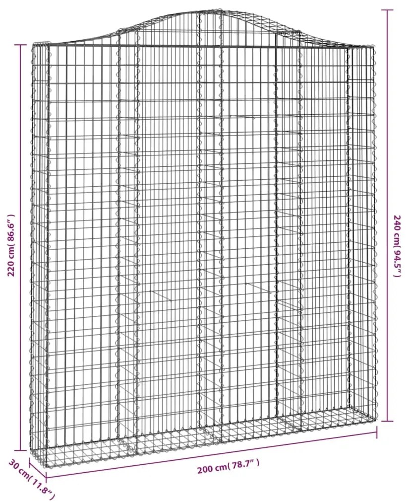 Cestos gabião arqueados 7pcs 200x30x220/240cm ferro galvanizado