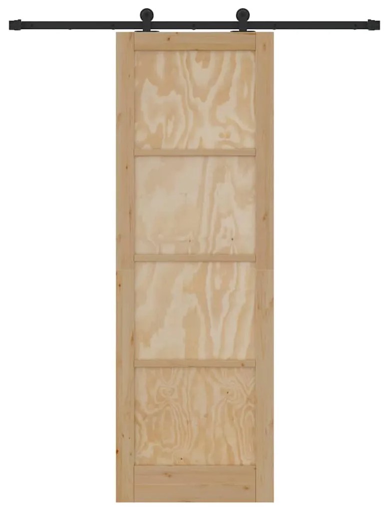 Porta de Correr vidaXL com Conjunto de Ferragens 78x232 cm Madeira Mac