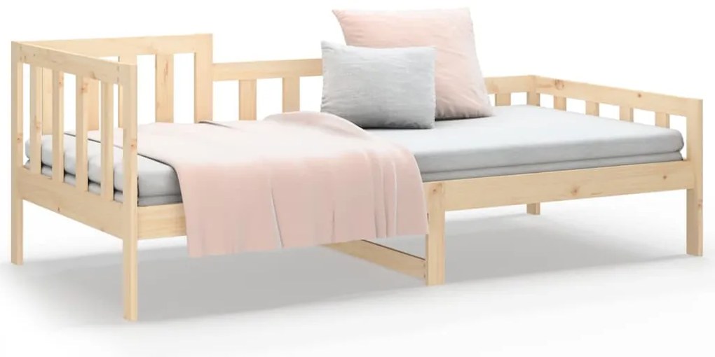 Sofá-cama sem colchão 90x200 cm madeira de pinho maciça