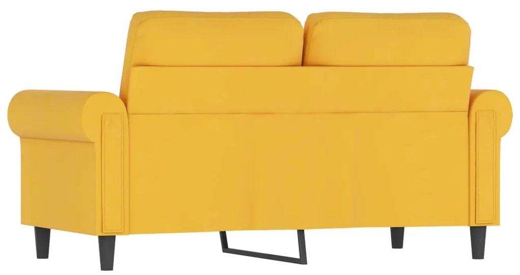 Sofá de 2 lugares veludo 120 cm amarelo