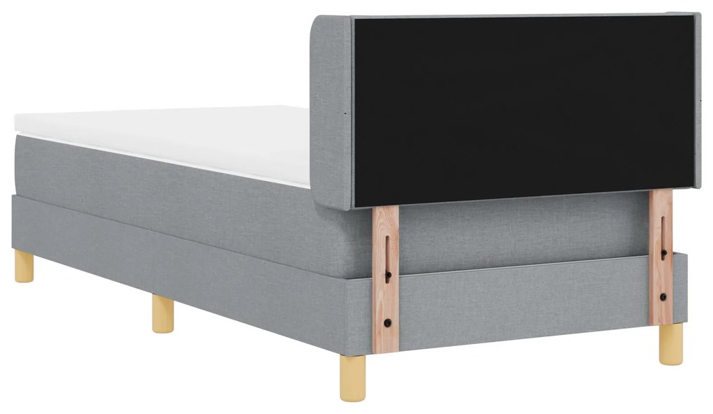 Cama Box Spring vidaXL com Colchão Cinzento-Claro 90x200 cm Tecido, Ca