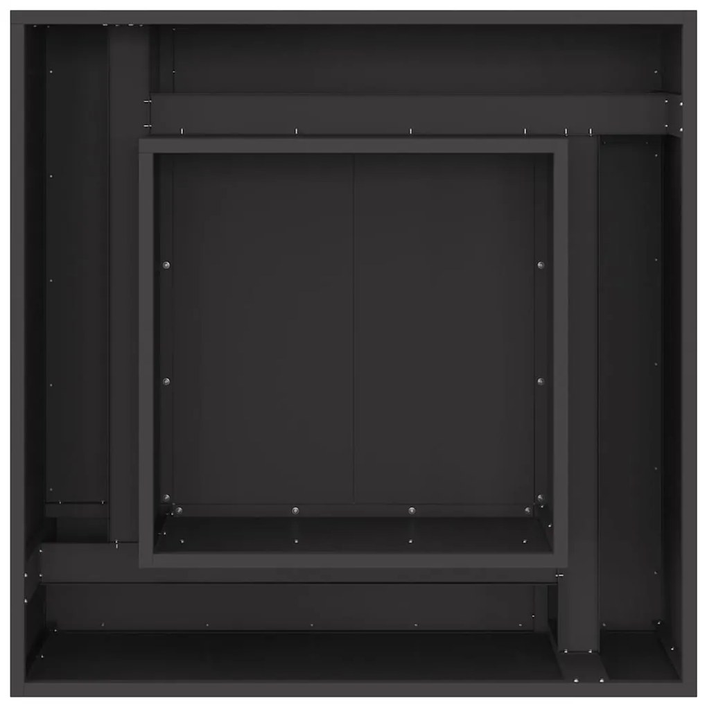 Fogueira Quadrada vidaXL Preto 80x80x40 cm Aço